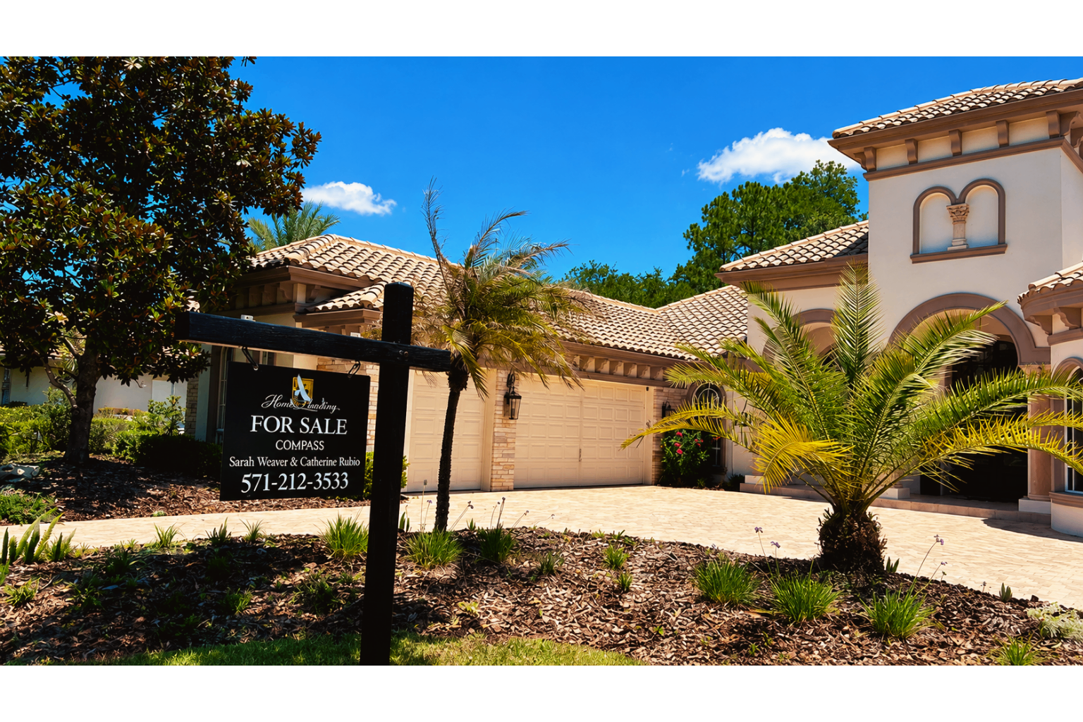 Florida home with for-sale sign in front yard